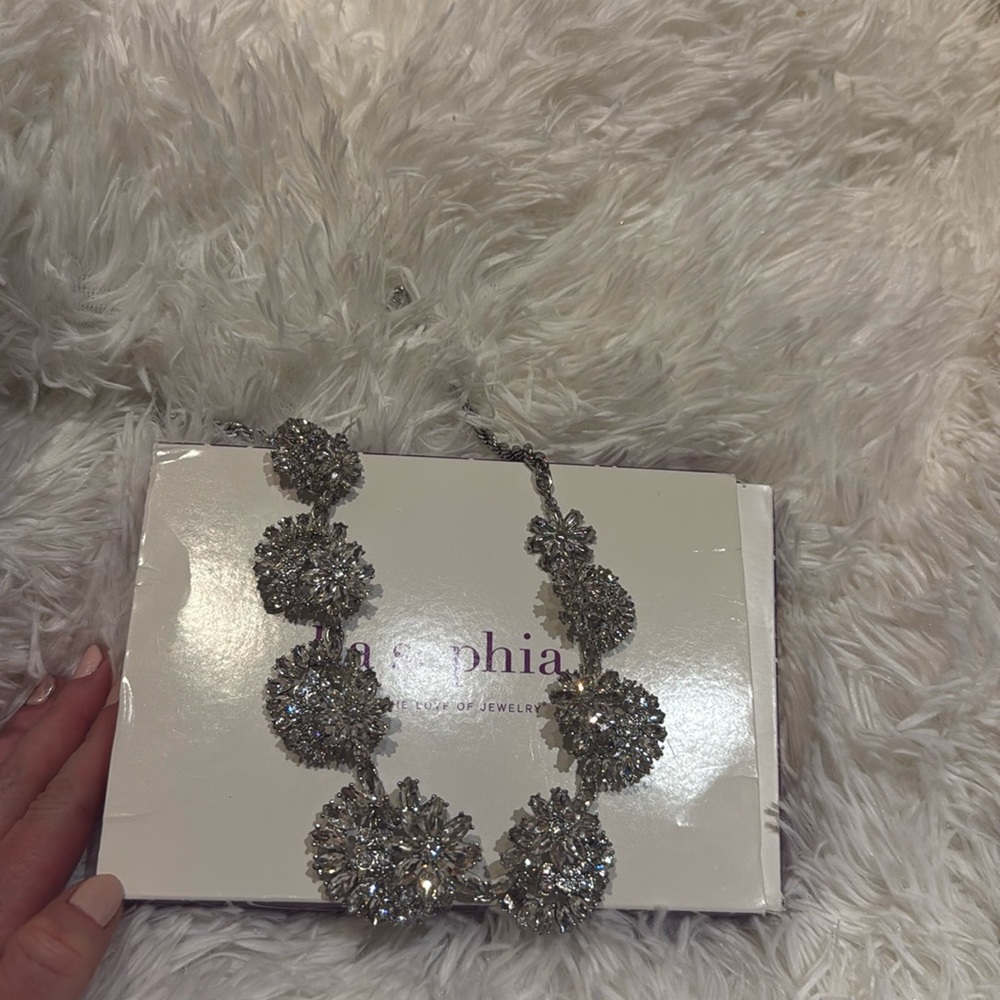 Vintage Lia Sophia Statement Necklace - Sparkly Crystal Cluster